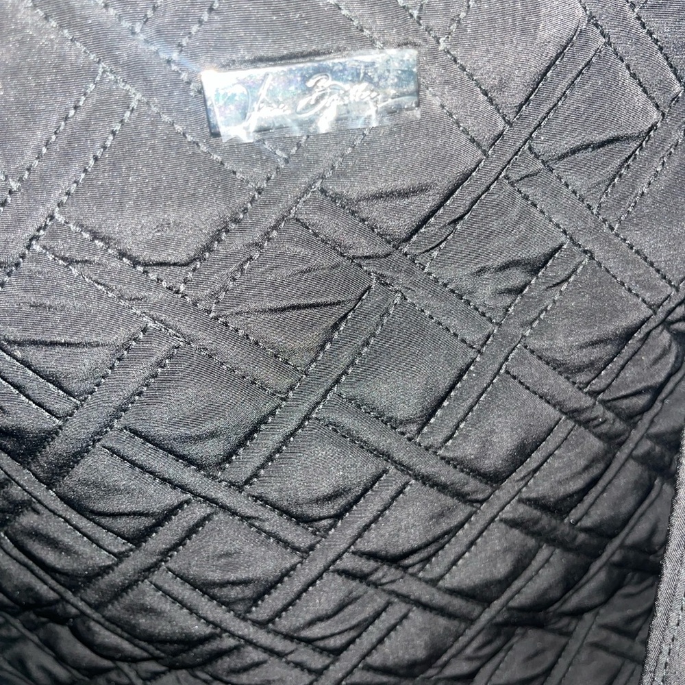 Vera Bradley Black Microfiber Large Quilted Tote BNOT NEVER USED - Picture 5 of 16